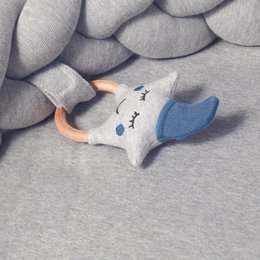 Grey braided cot bumper