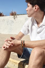 Enam Tiga turquoise (zilver of goud)