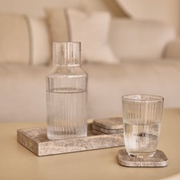 Titanium travertine dienblad tray 15x30cm