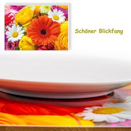 Artipics dækkeservietter vaskbart sæt med 4 Flower Power dækkeservietter plastik 42x30 cm dækkeservietter dækkeservietter dekorative dækkeservietter køkken, spiseplads, gæster, indendørs, udendørs