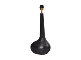 A tall, black table lamp with a sleek, modern design. The lamp features a cylindrical body and a simple, minimalist style that would complement a variety of decor styles.
