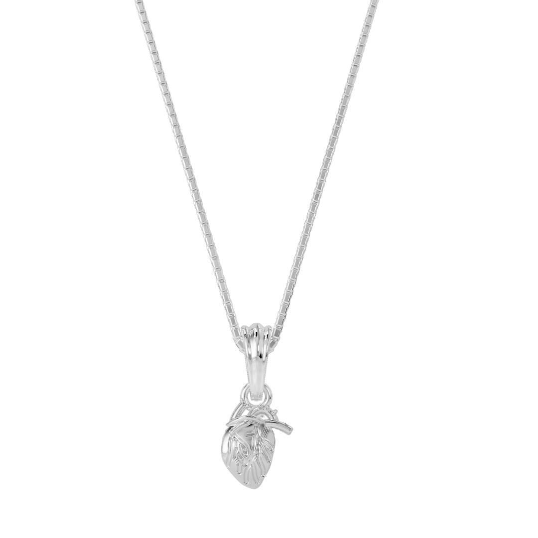 Anatomisches Herz Halskette Silber