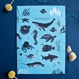 Sticker sheet underwater animals A5