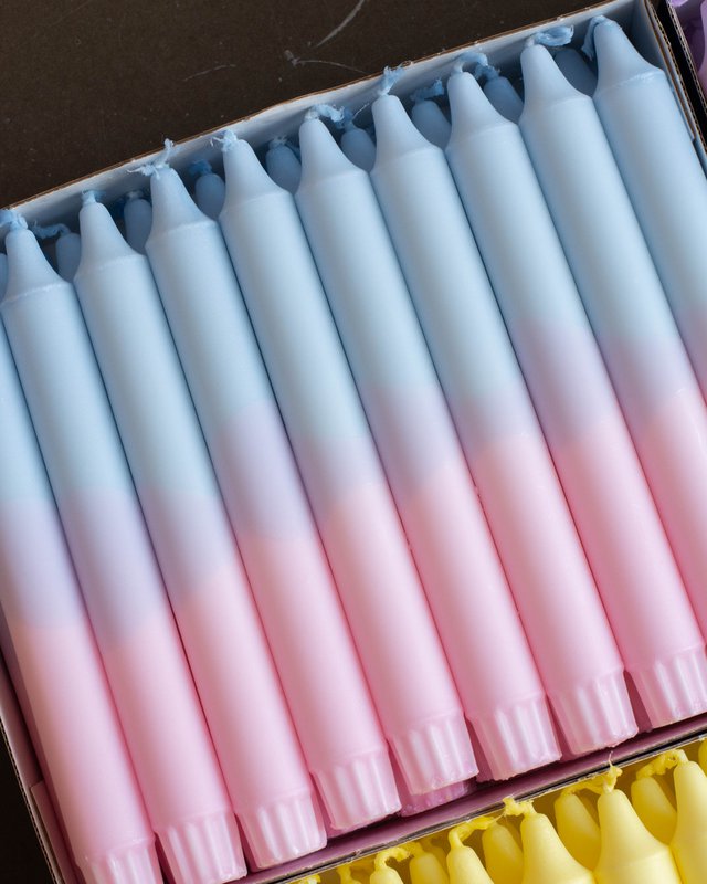 Taper candles - two/coloured pastel