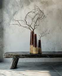 Die Amber Cone Vase – Betonbraun – S