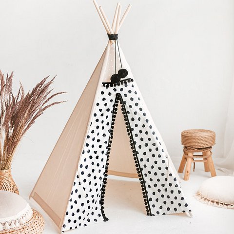 MINICAMP Tipi-Zelt mit schwarzen Punkten für Kinder