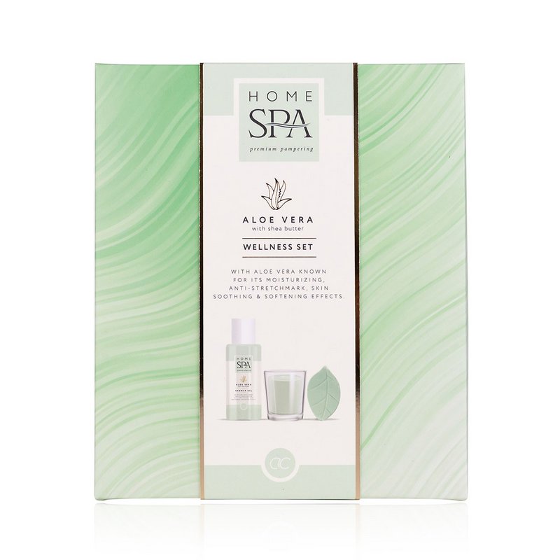 Bathing Set Home Spa, en caja de regalo con vela de fragancia, fragancia: aloe vera