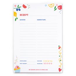 Block - recipes - "The secret ingredient is always love" from recycled paper