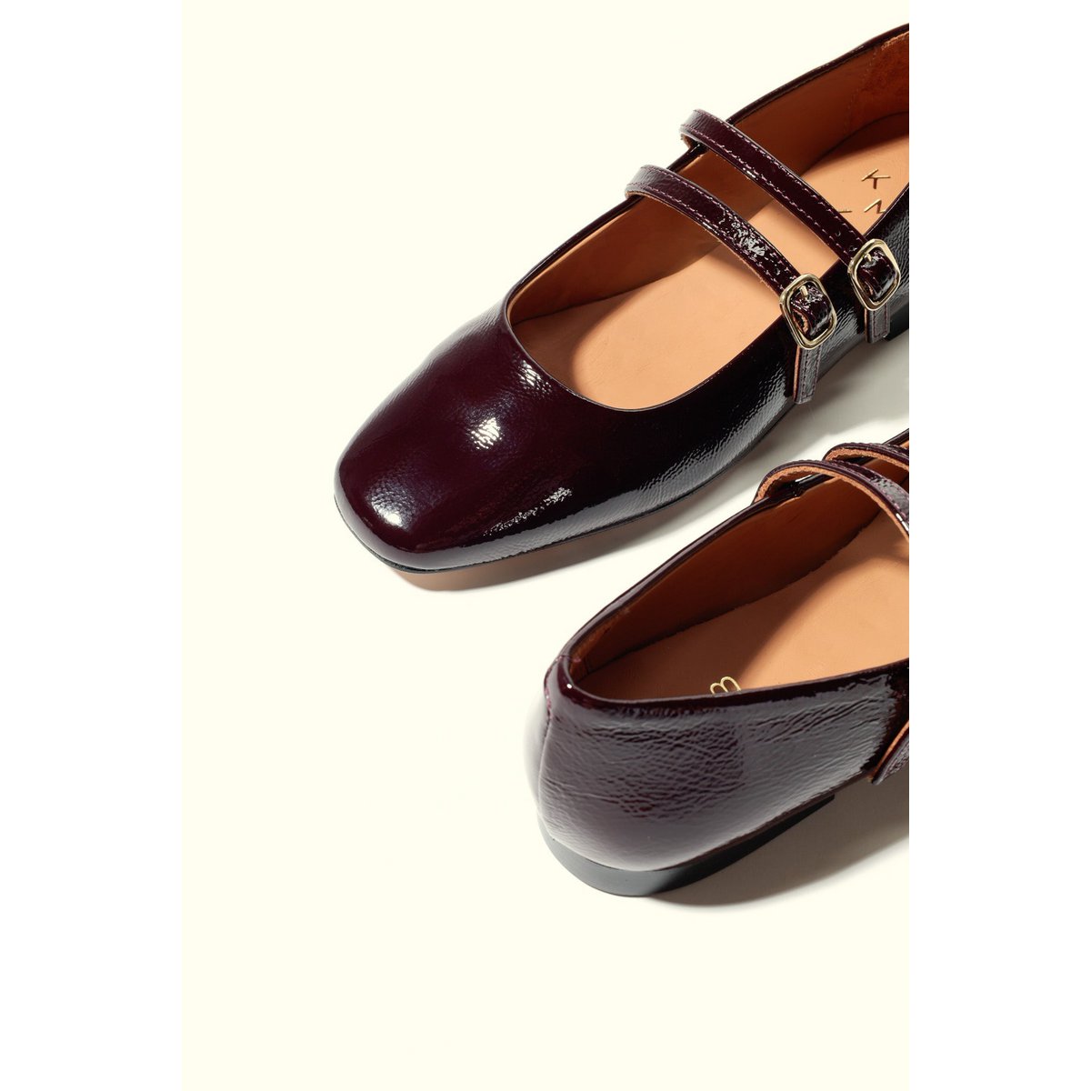 CANDY DARK CHERRY – Mary-Jane-Ballerinas mit Doppelriemen