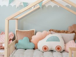 Oreiller Nuage en Velours pour chambre de bébé "Menthe"