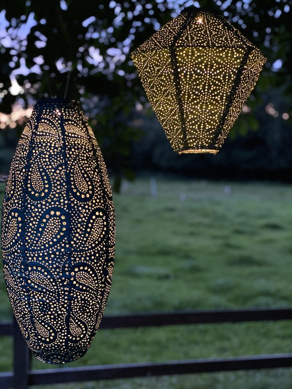 Lumiz Solar Lampon Paisley Long Oval - 20 cm - Goud