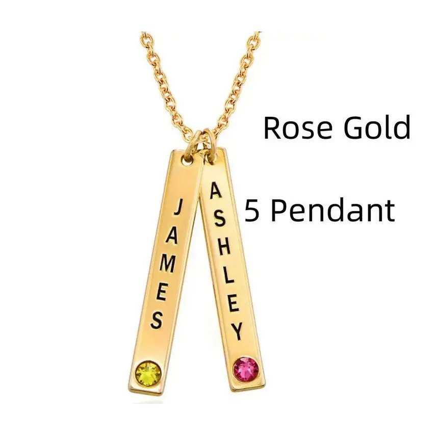 Collier vertical personnalisé, cadeau de la fête des mères