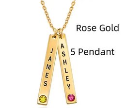 Personalisierte vertikale Halskette, Muttertagsgeschenk