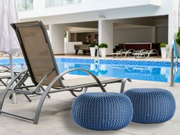 Pouf outdoor ø55cm Sitzpouf Terrasse Pool Garten