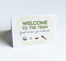 Welcome Card - Willkommen im Team - schön, Sie an Bord zu haben