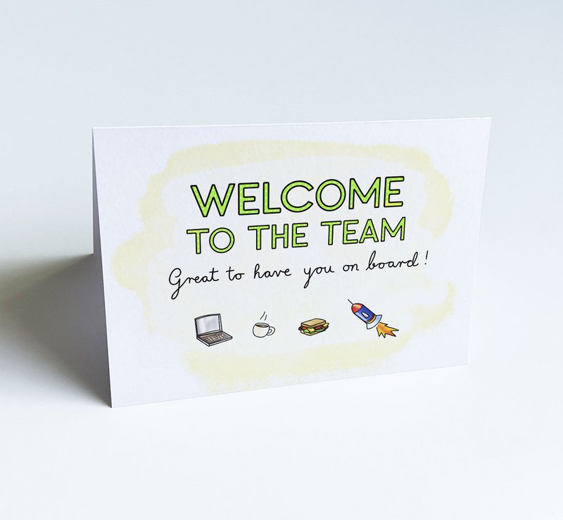 Welcome Card - Willkommen im Team - schön, Sie an Bord zu haben