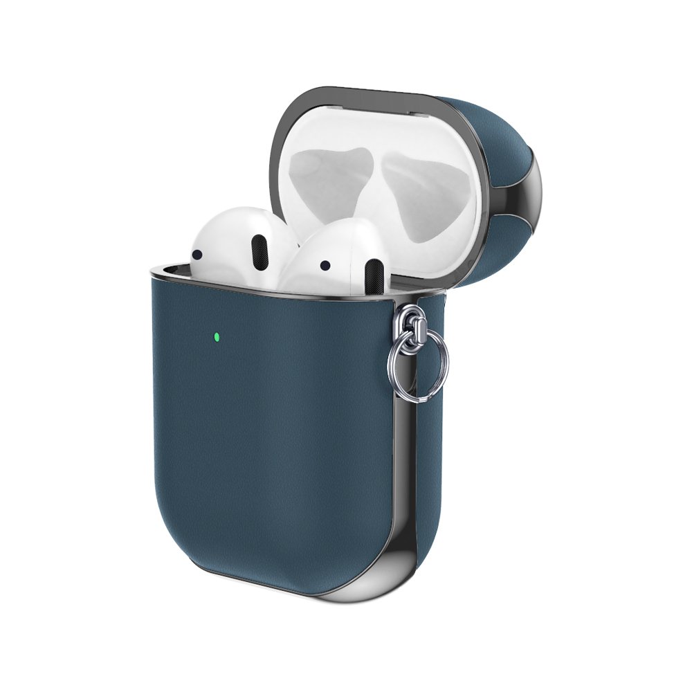 Airpod Hülle Snap Gen 1/2 Leder Blau