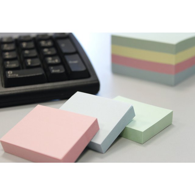 Info notes 50x40mm assorti pastel pak 12 blok blauw, roze, groen