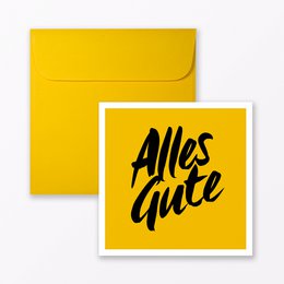 Glückwunschkarte "Alles Gute" quadratisch inkl. Umschlag