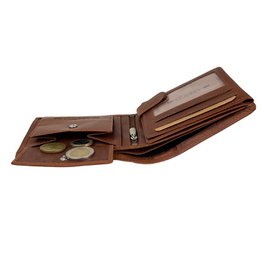 Wallet men's black rfid anti skim real leather