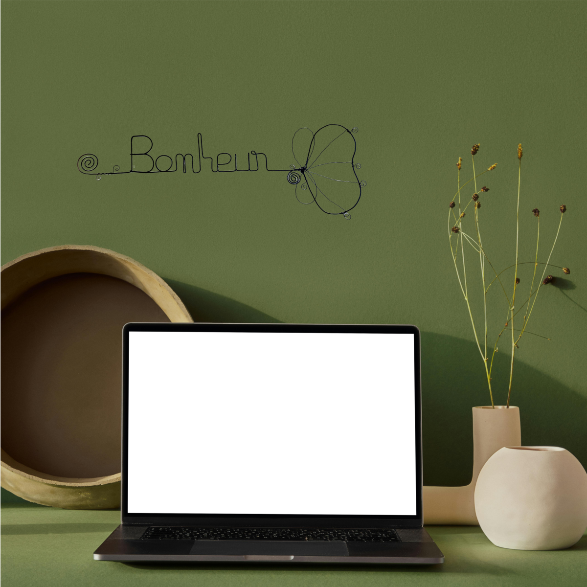 Ginkgo flower - "Happiness" - Wire wall decoration
