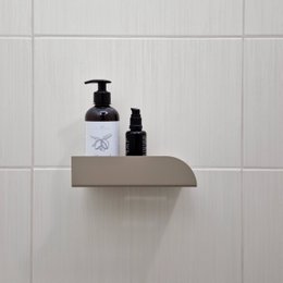 Pequeño estante de ducha bauhaus, blanco, beige o negro