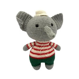 Crocheted elephant with hat