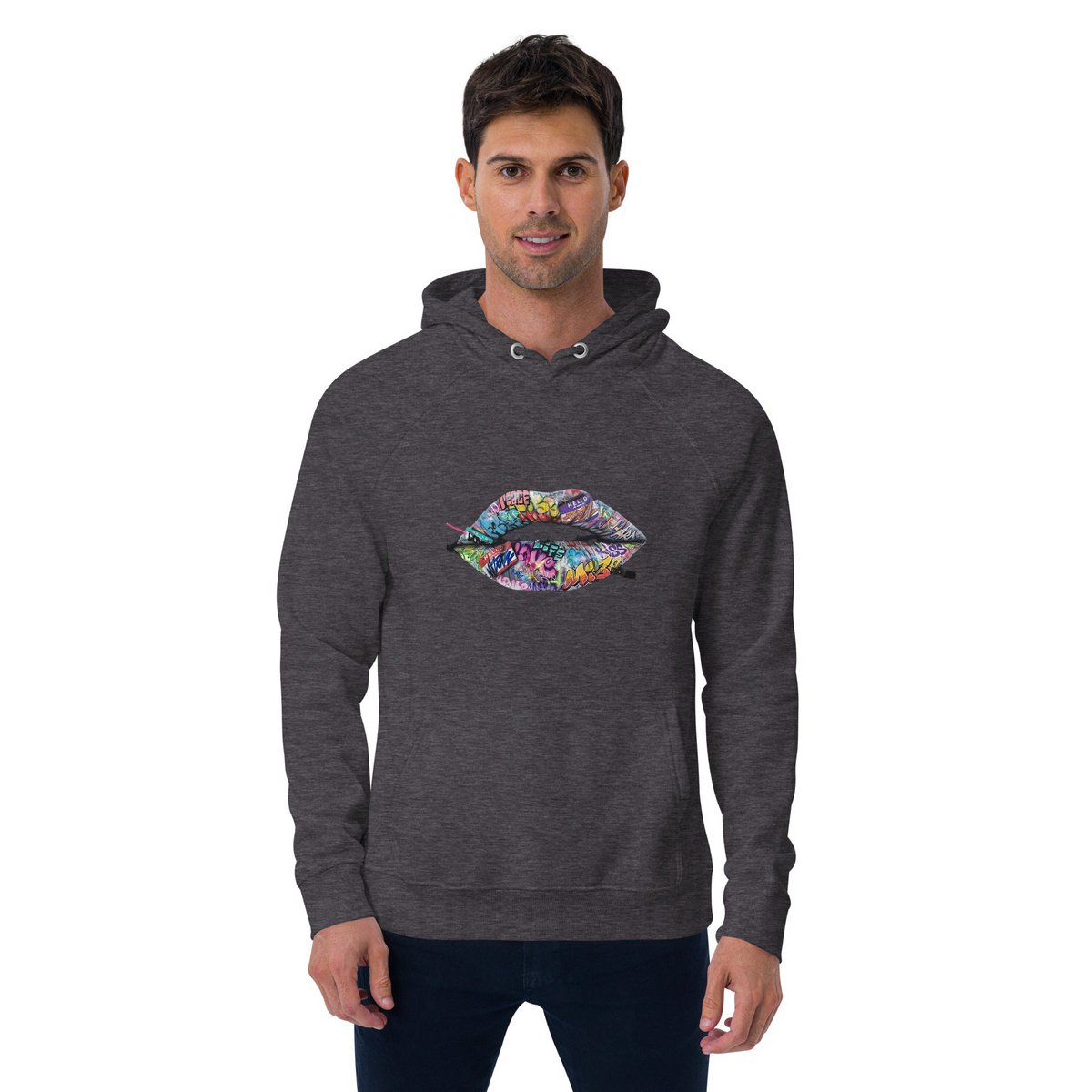 Lipstickjungle unisex økologisk raglan hættetrøje