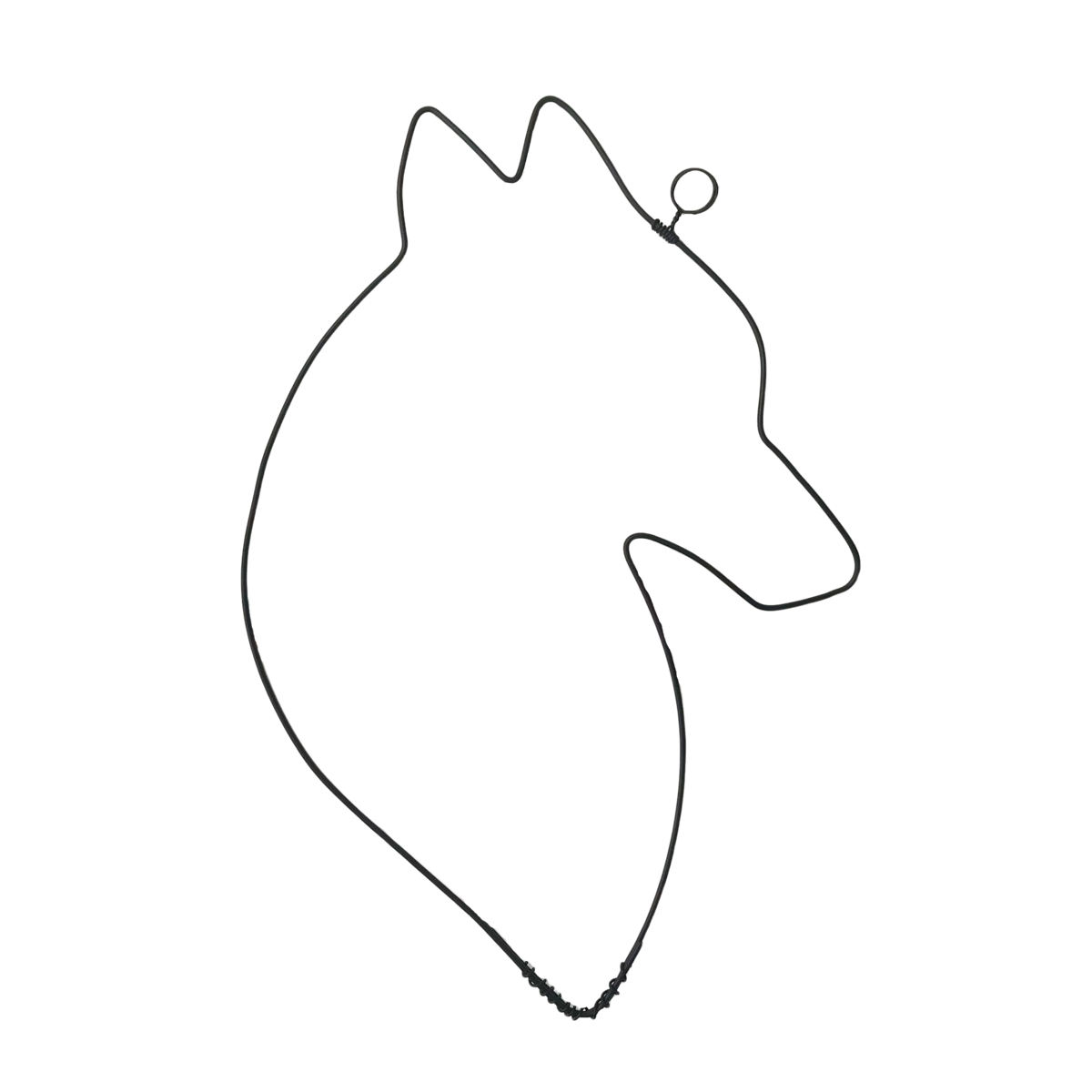 Wire Wall Decoration "Wolf Head" - to pin - Wall Jewelry - Christmas/Winter/Mountain Decor