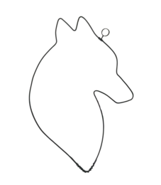 Wire Wall Decoration "Wolf Head" - to pin - Wall Jewelry - Christmas/Winter/Mountain Decor