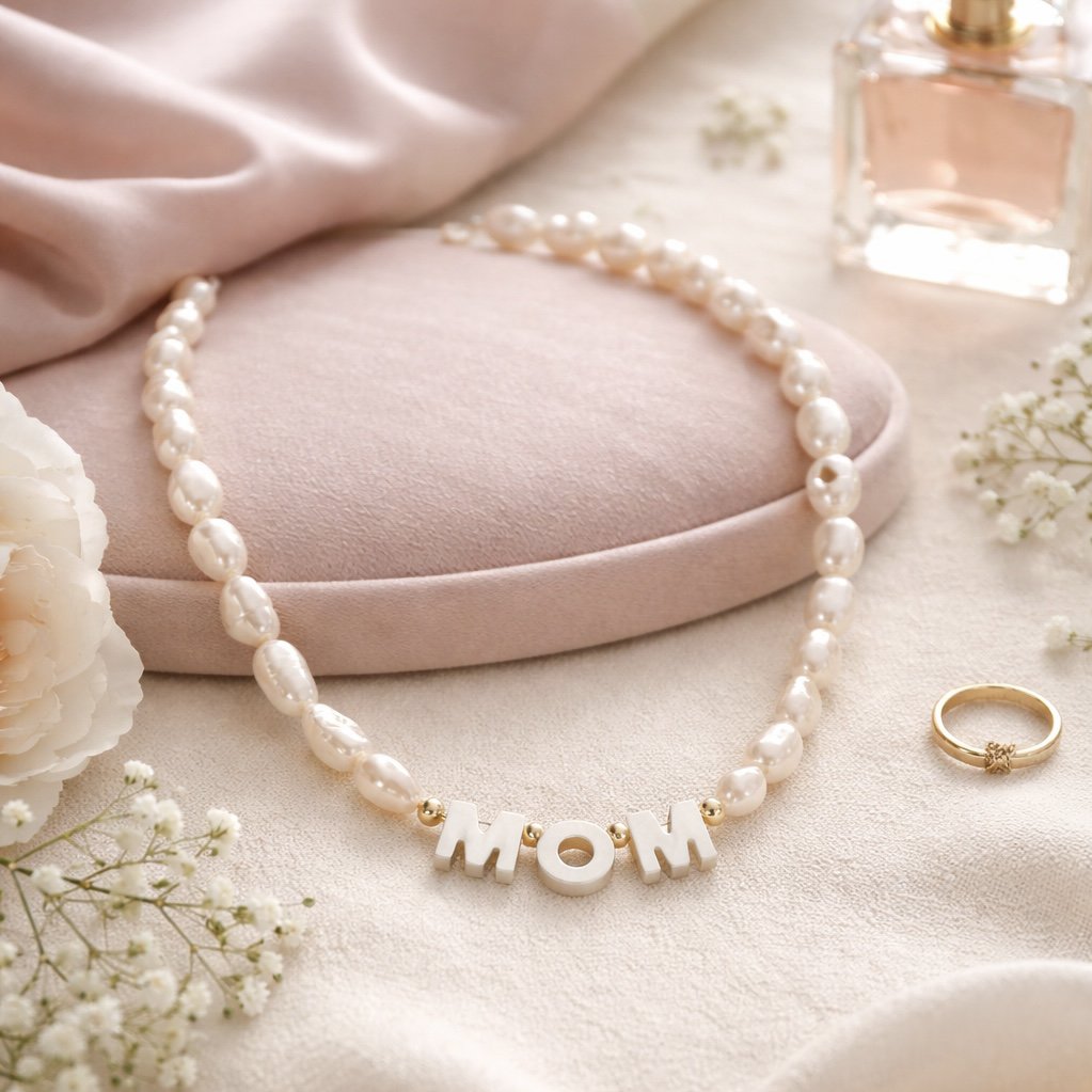 Mamma Icon – Anpassbare goldene Barockperlenkette
