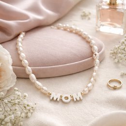 Mamma Icon – Anpassbare goldene Barockperlenkette