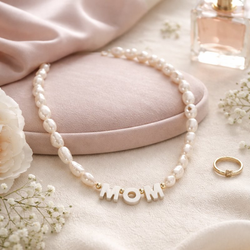 Mamma Icon – Anpassbare goldene Barockperlenkette