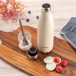 Farve rustfrit stål isoleret flaske 500ml, beige