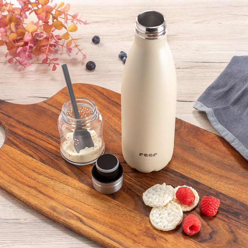 Farve rustfrit stål isoleret flaske 500ml, beige
