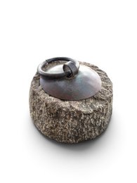 Door stone stopper with Aged Iron Ring