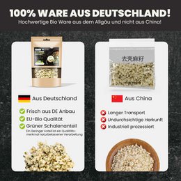SANUUS Allgäu organic hemp seeds peeled from roasted hemp seeds 750g