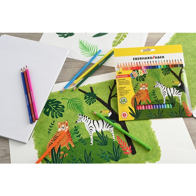 Colored pencil EFA 17.5cm cardboard case of 24 pcs. ass.kl wood-free