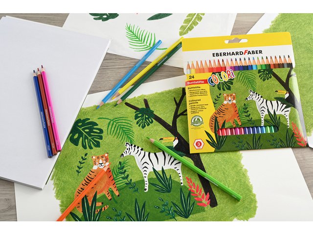 Colored pencil EFA 17.5cm cardboard case of 24 pcs. ass.kl wood-free