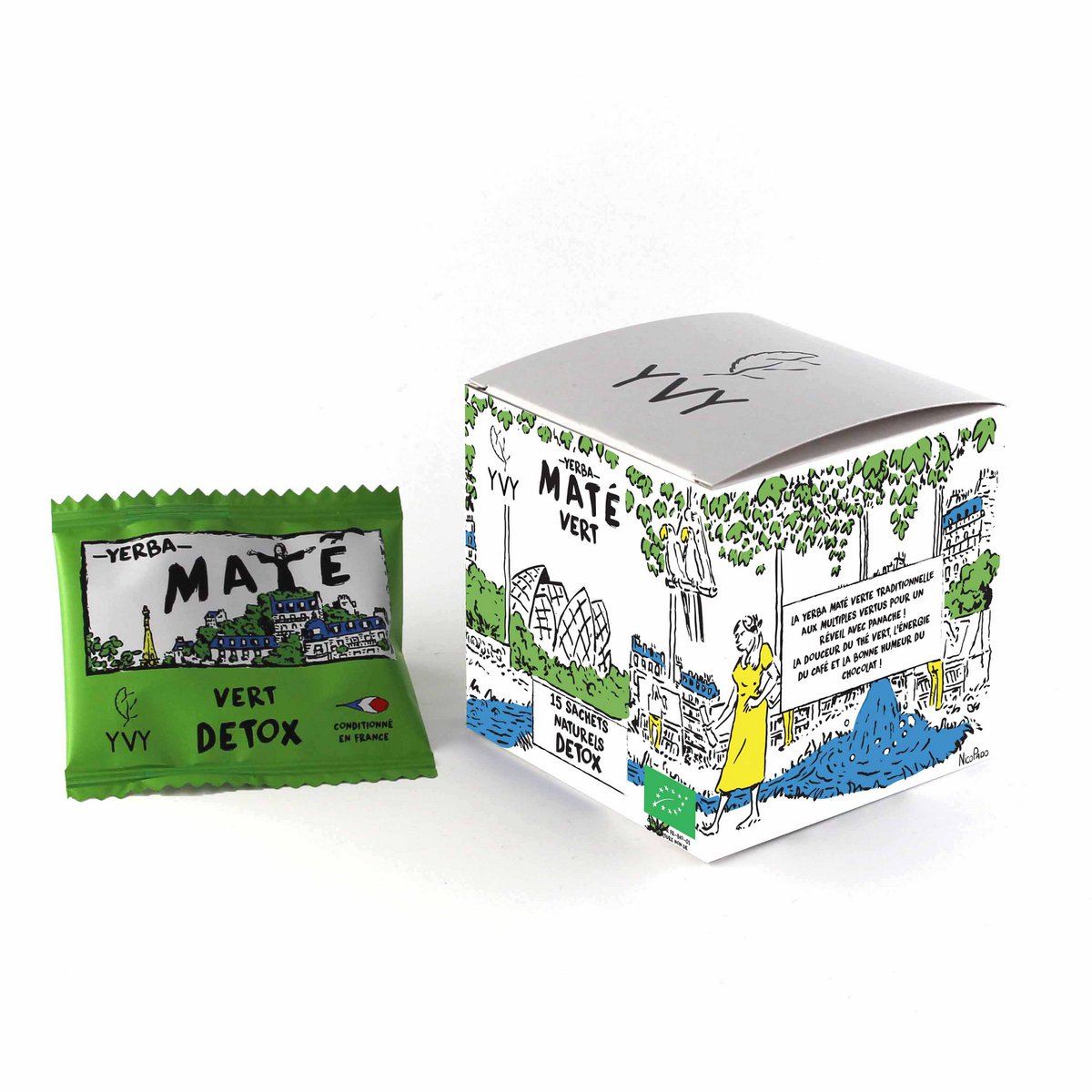 Maté Vert Bio - 15 sachets biodégradables de maté