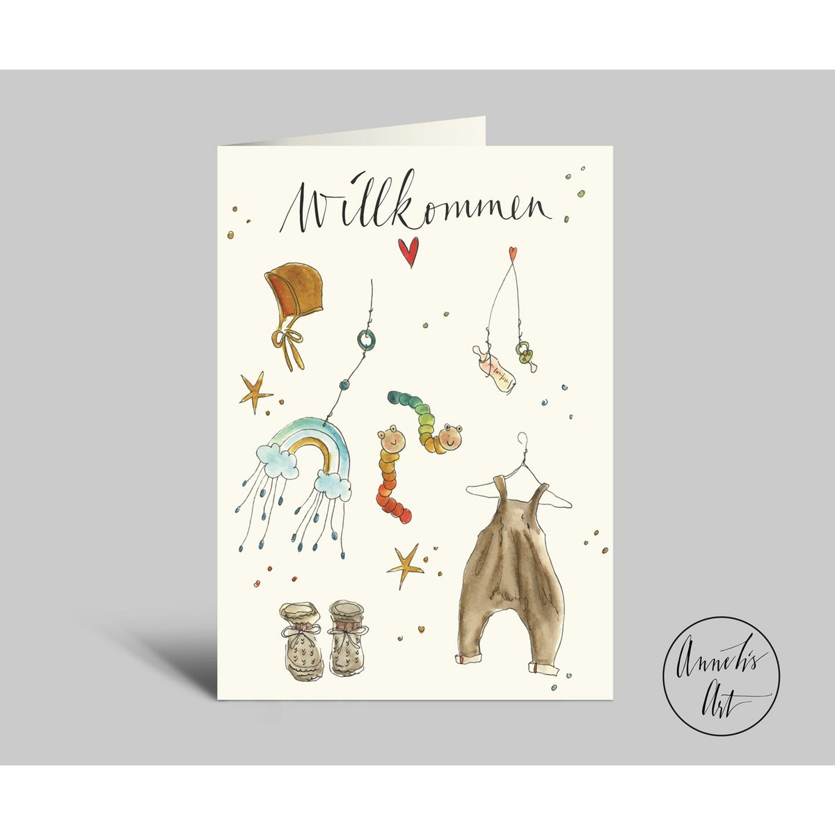 Birth card | initial equipment | Welcome | Folded card with envelope