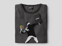Banksy's Graffiti T-shirt Unisex - The Flower Thrower