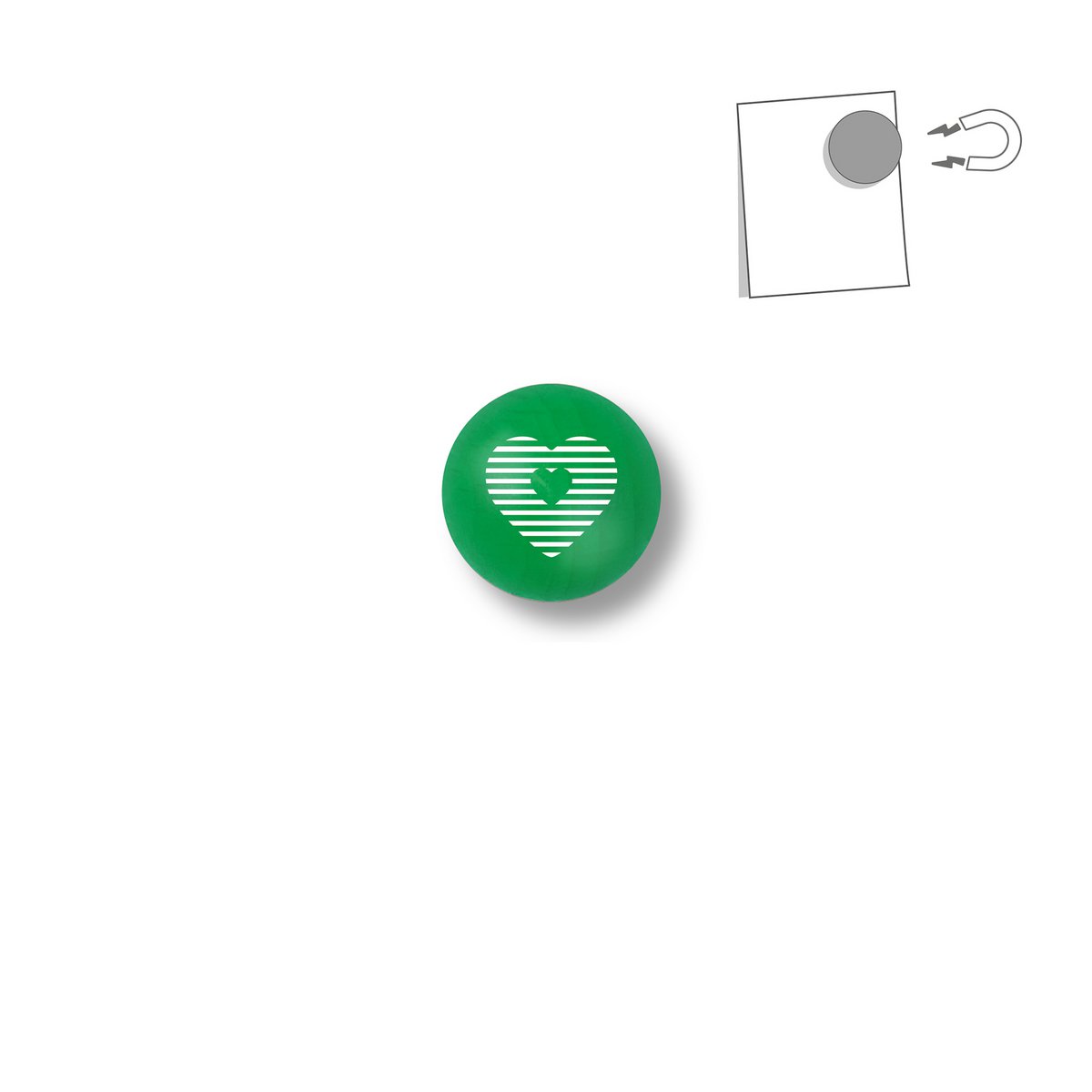 Petite boule magnétique en bois - motif coeur 4 coloris