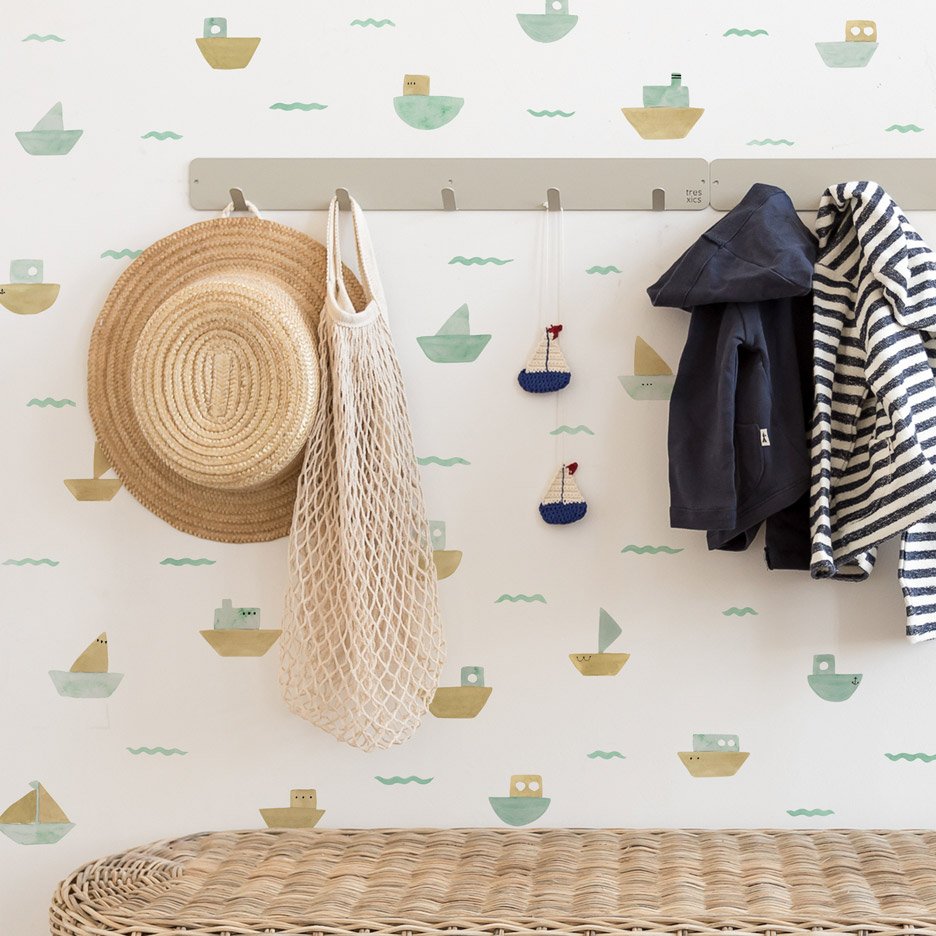 Watercolor boats wall sticker