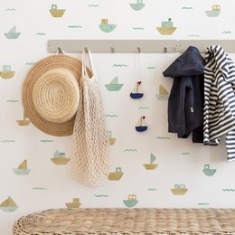 Watercolor boats wall sticker