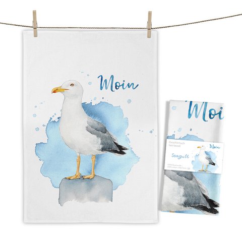Seagull tea towel
