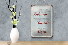 Tin sign saying 12x18cm home family blessing gift decoration