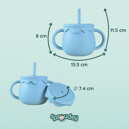 Tazza da allenamento per bebè con cannuccia – Nuvole