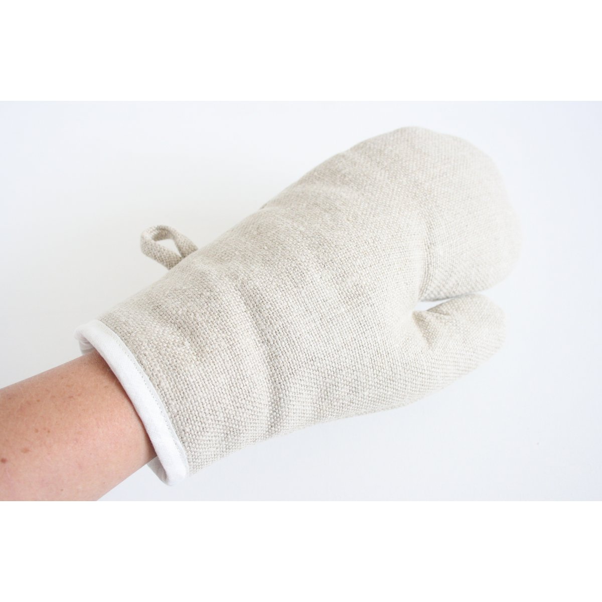 Linen oven gloves
