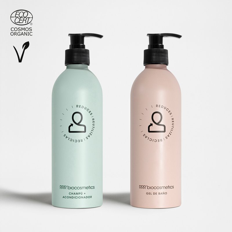Ökologisches Pack Combo Geschenk. Konditionierungsshampoo + 500 ml Badgel